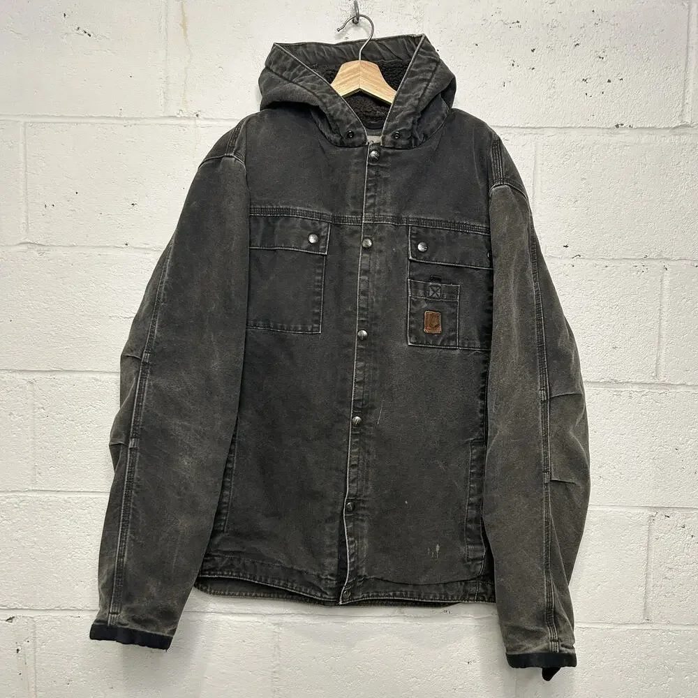 Carhartt Sandstone Hooded Multi-Pocket Jacket “Black” J284 - Picture 1 of 16
